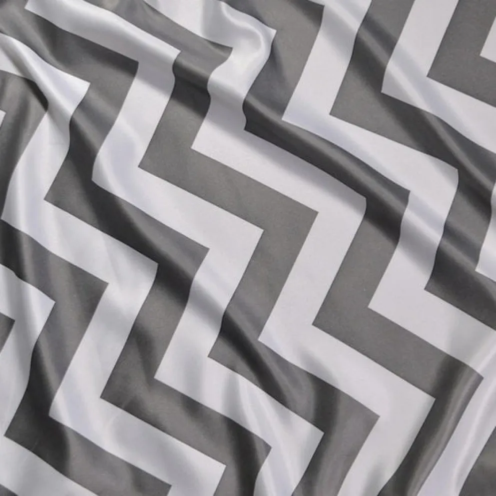 10pcs - Chevron Print (Lamour) Table Runner 14"x108" - Charcoal and White