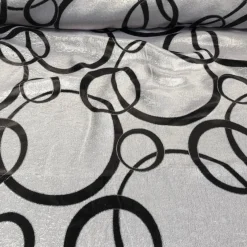 7pcs - Cirque Jacquard (Reversible) Table Runner 12"x12" - Black
