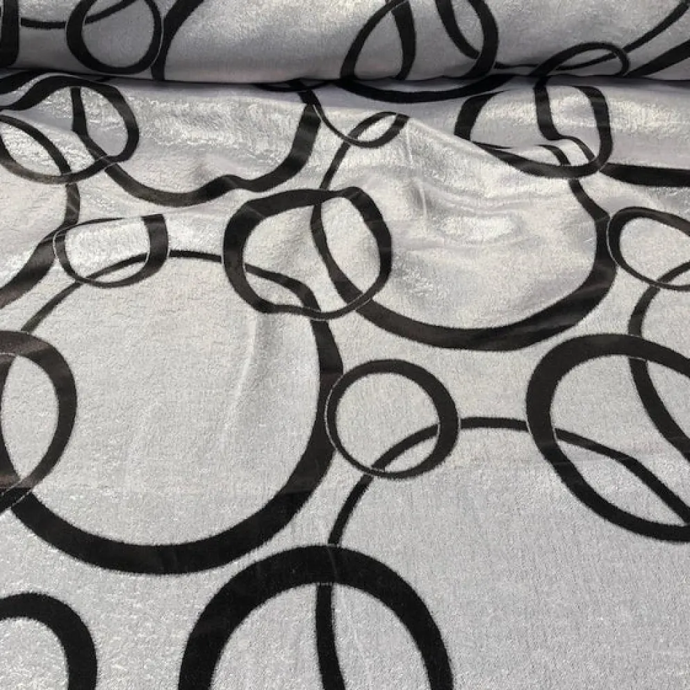 7pcs - Cirque Jacquard (Reversible) Table Runner 12"x12" - Black