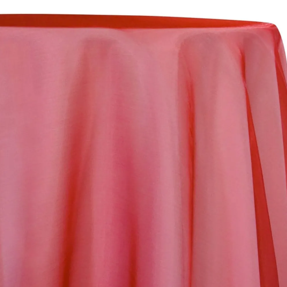 9pcs - Crystal Organza Table Linen 72"x72" Square - Red 975