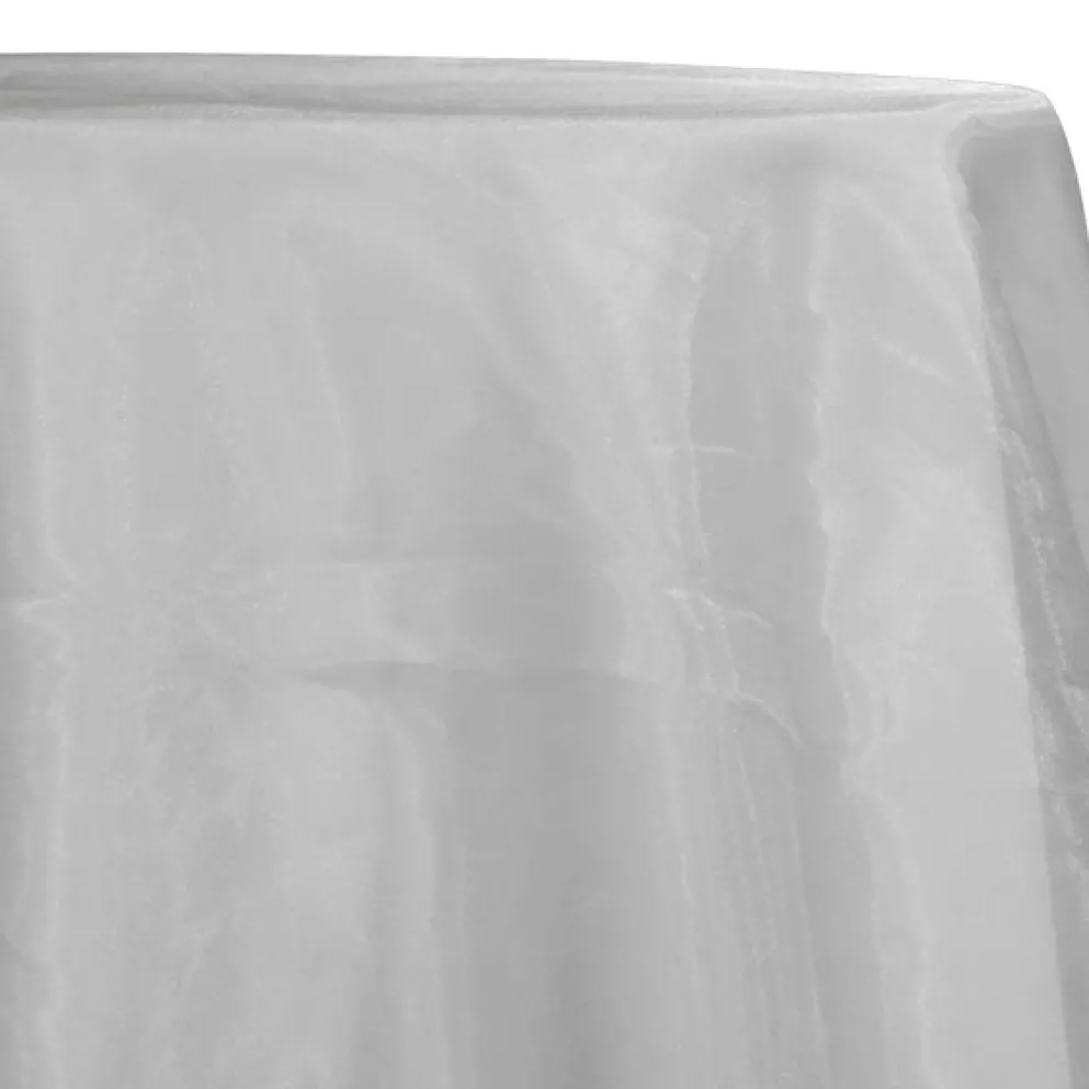 2pcs - Crystal Organza Table Linen 90"x156" Banquet - White 700