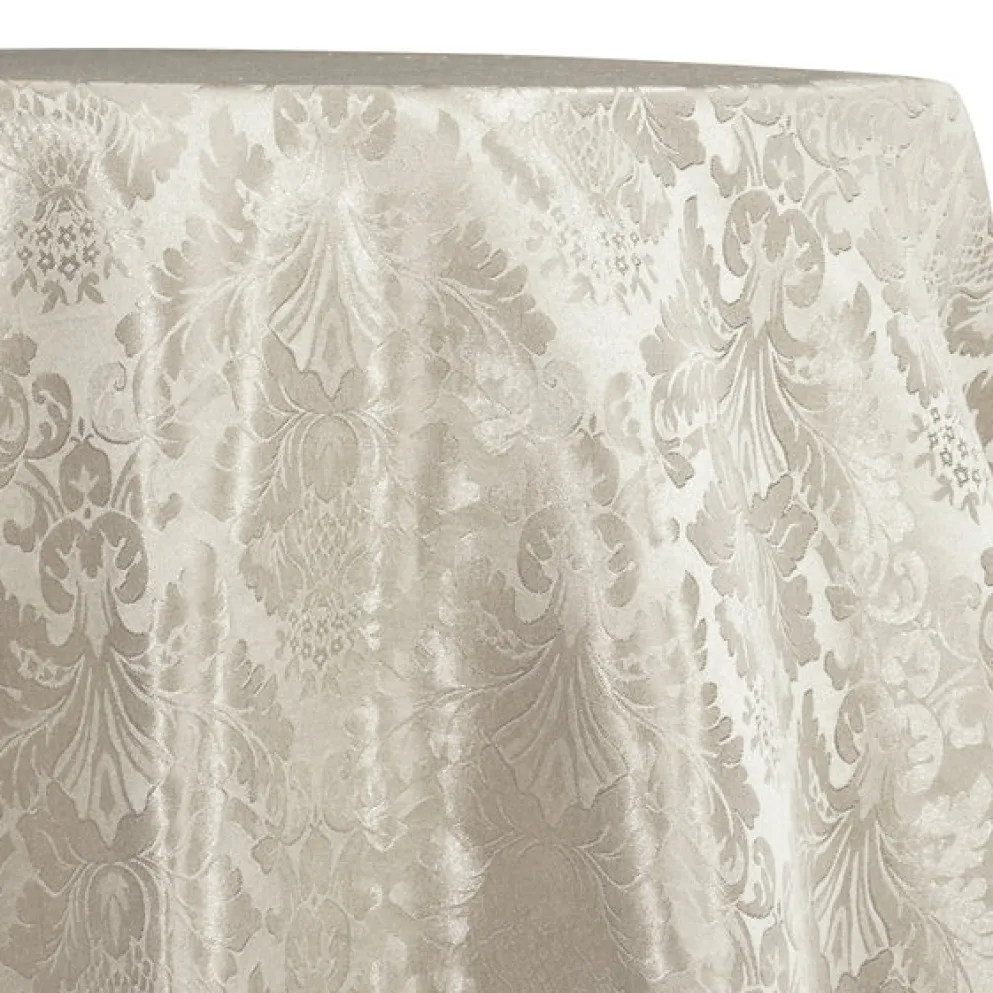4pcs - Damask Poly Table Linen 58"x58" Square - Ivory