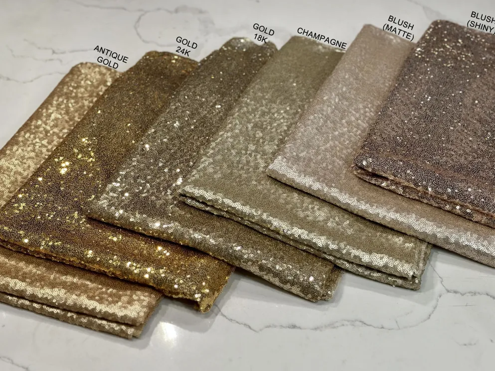 4pcs - Glitz Sequins Table Linen 90"x90" Square - Champagne