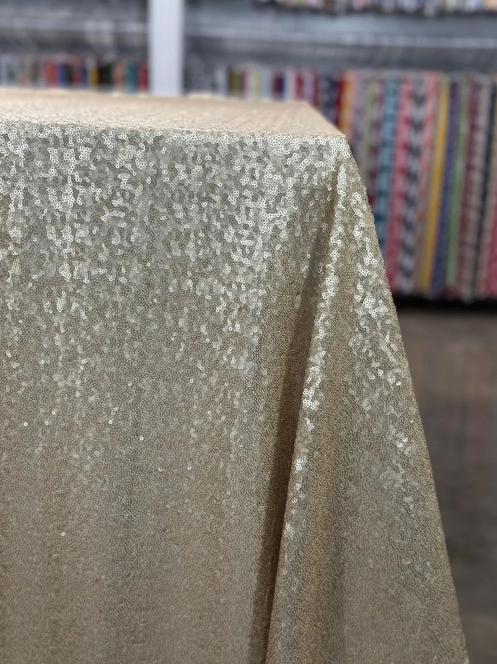 4pcs - Glitz Sequins Table Linen 90"x90" Square - Champagne