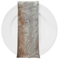 120pcs - Marigold Sequins (w/ Poly Lining) Table Napkin 20"x20" Square - Rose Gold