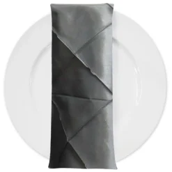 200pcs - 4" Pintuck Taffeta Table Napkin 18"x18" Square - Charcoal