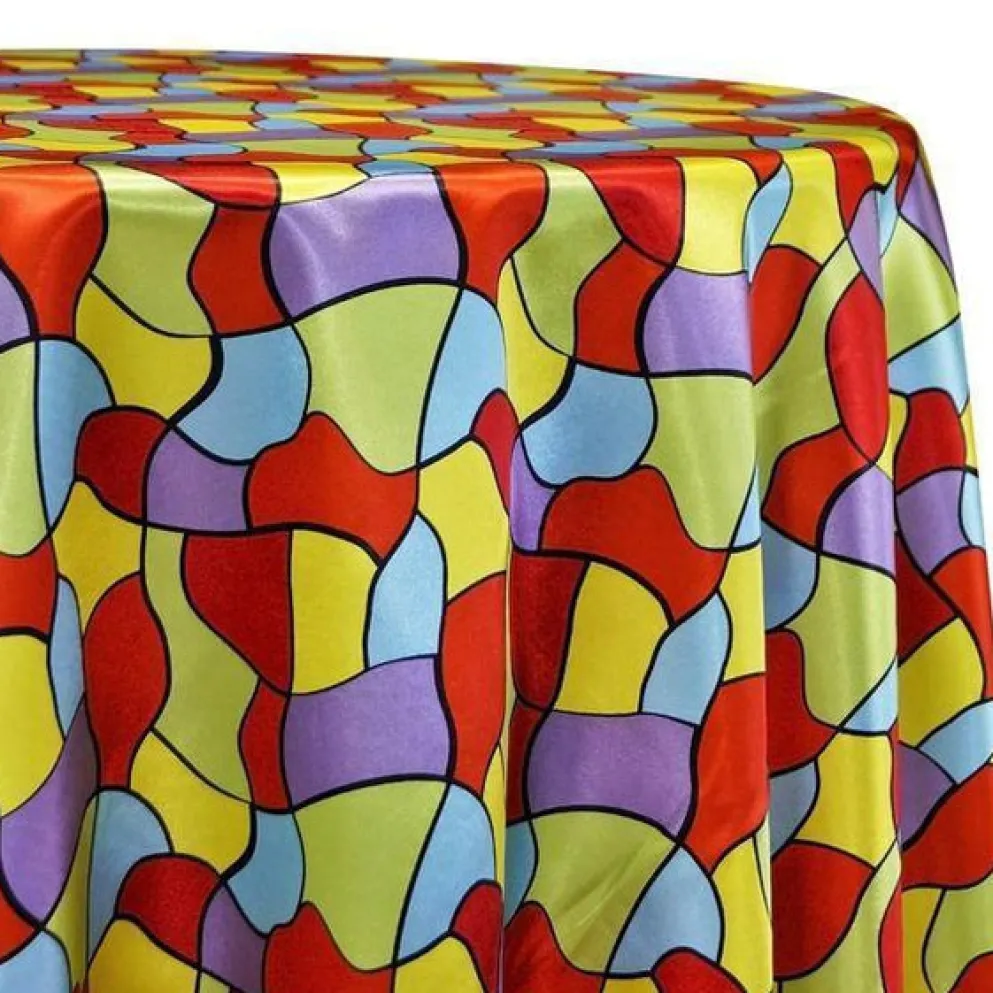 10pcs - Puzzle Piece Print Table Linen 132" Round