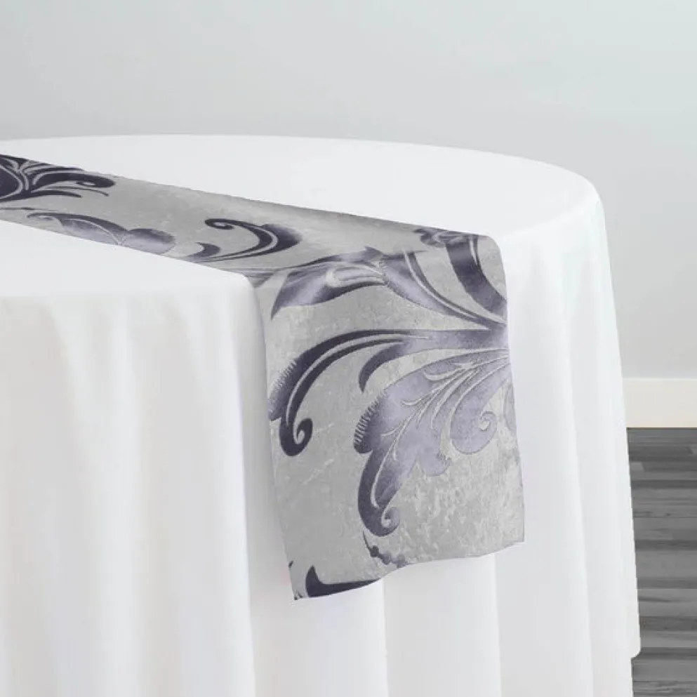 10pcs - Regal Jacquard (Reversible) Table Runner 14"x108" - Purple Grey