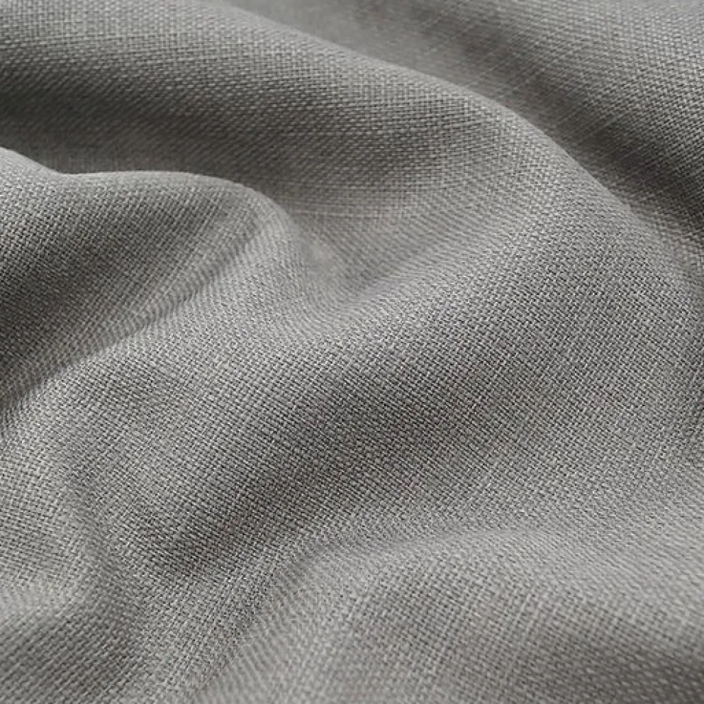 2pcs - Rustic Linen Drapery Panels 16' Tall x 113" Wide - Silver