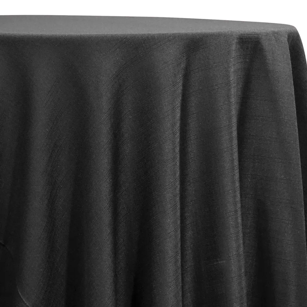 5pcs - Rustic Linen Table Linen 72"x72" Square - Black