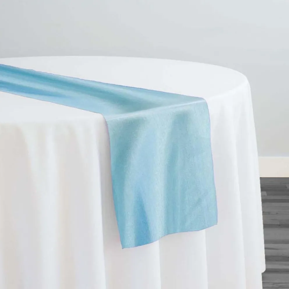 10pcs - Shantung Satin (Reversible) Table Runner 14"x108" - Aqua