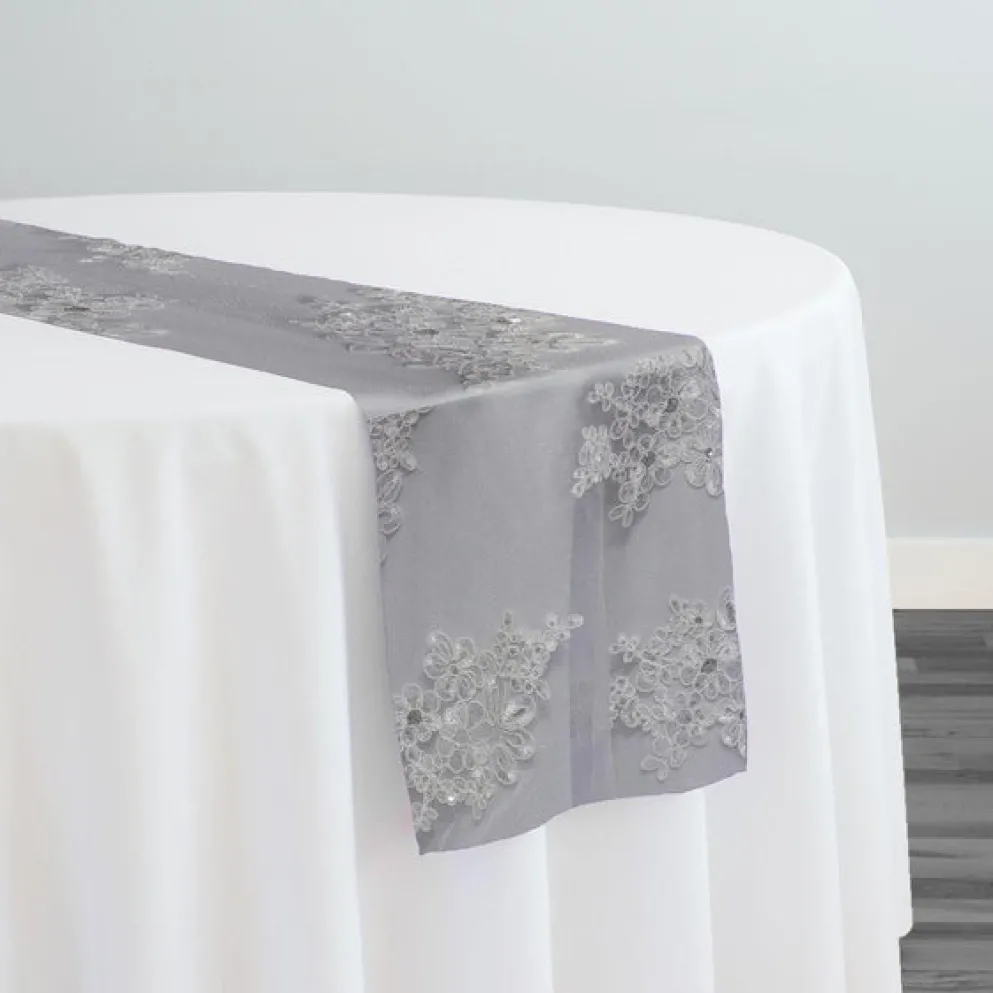 10pcs - Venetian Lace Table Runner 14"x120" - White