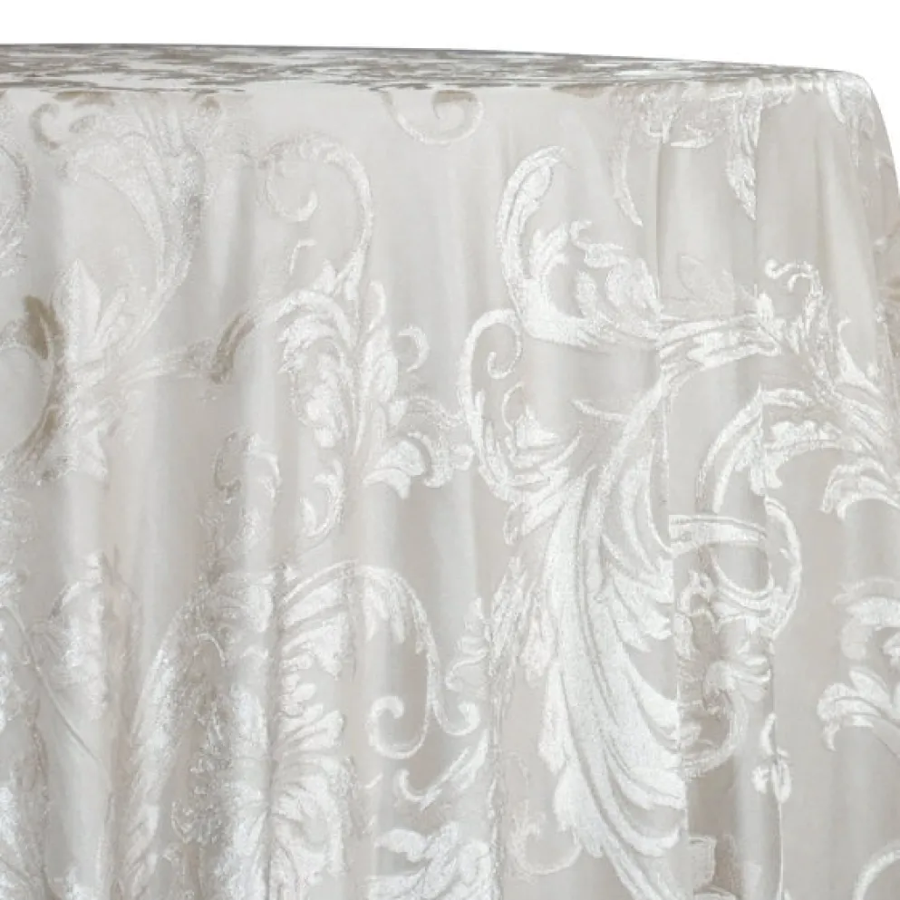11pcs - Victorian Jacquard Sheer Table Linen 58"x58" Square - Ivory