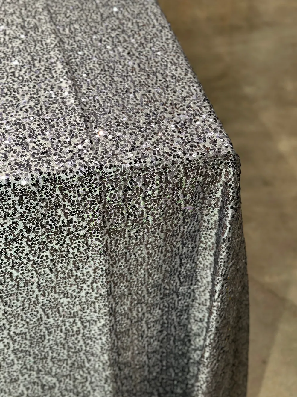 1pc - Taffeta Sequins Table Linen 108" Round - Charcoal