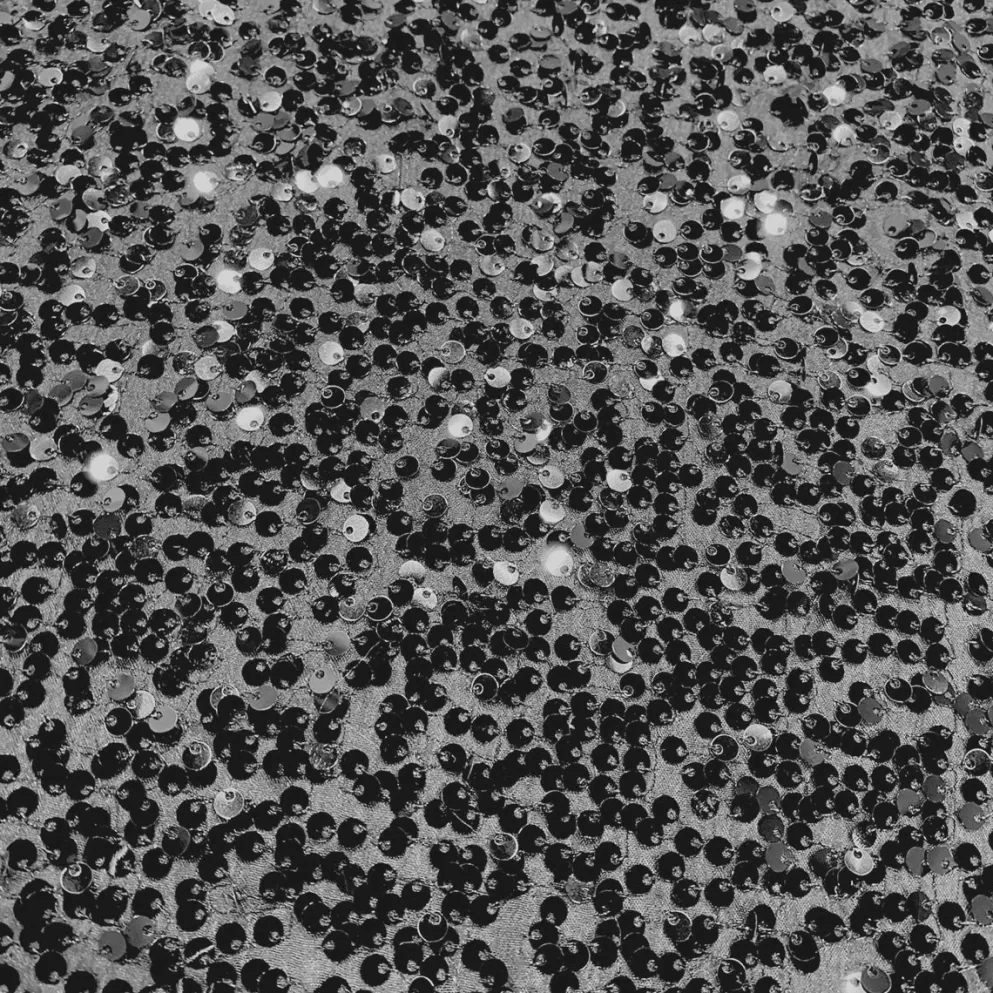 1pc - Taffeta Sequins Table Linen 108" Round - Charcoal