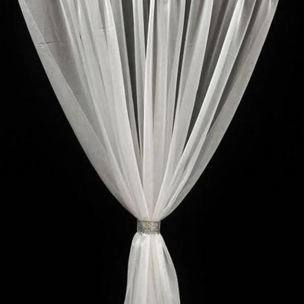 1pc - Voile Drapery Panel in White (10'Tall x 58" Wide)