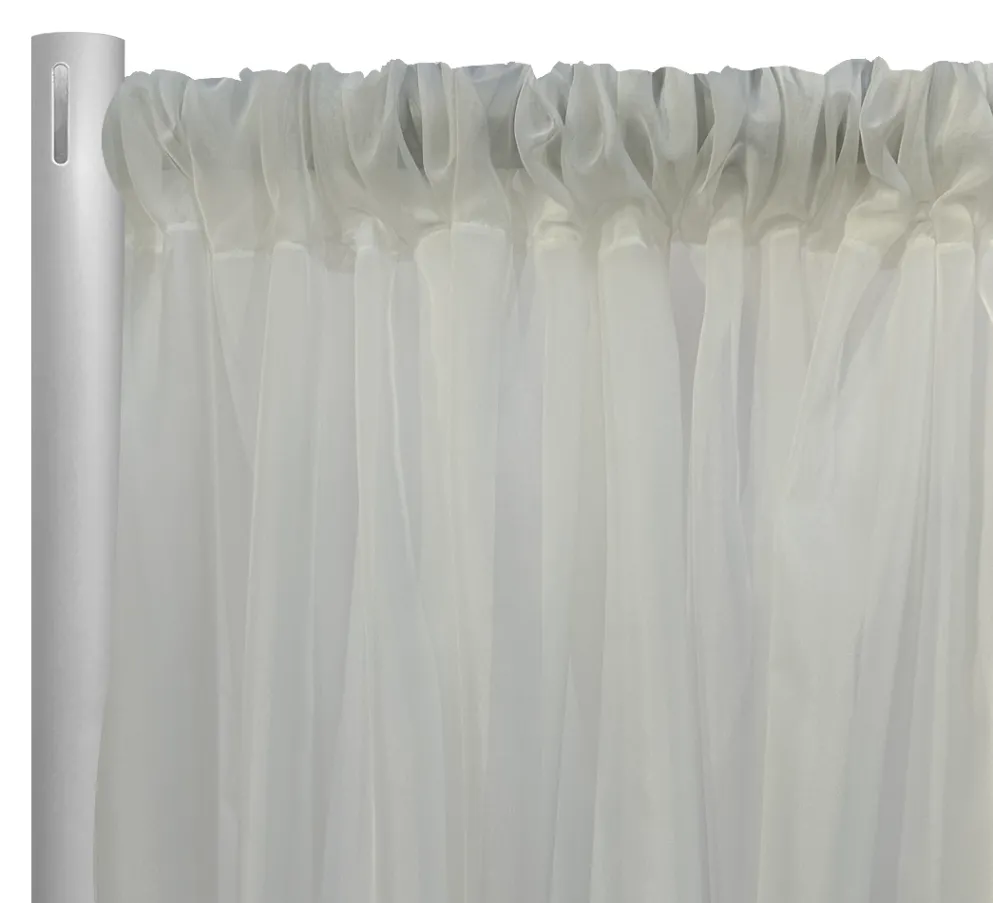 1pc - Voile Drapery Panel in White (10'Tall x 58" Wide)