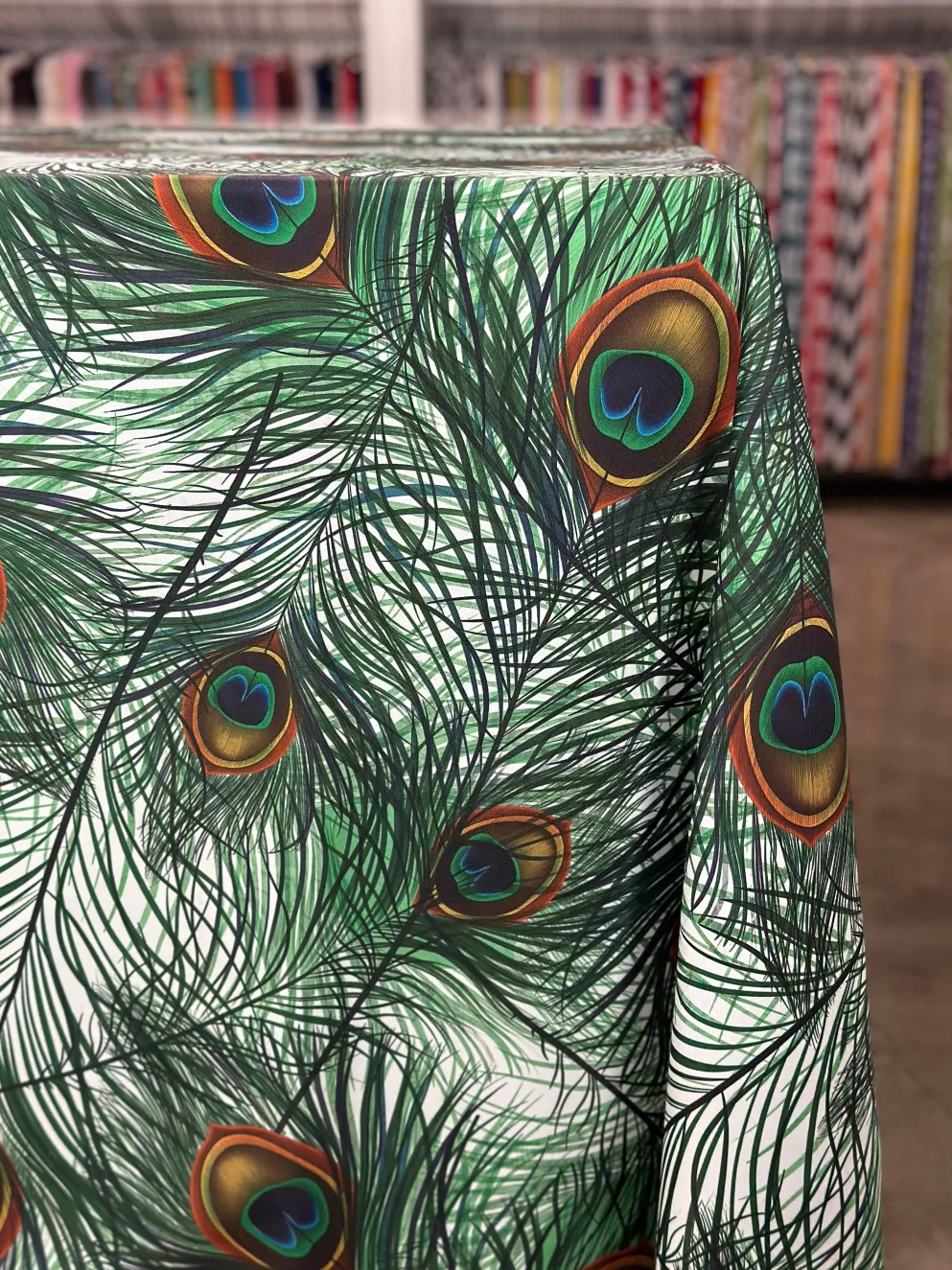 Peacock (Poly Print) Table Linen