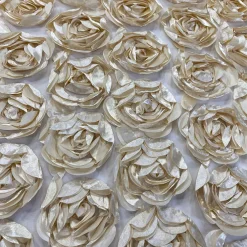 Peony Bouquet Table Linen in Champagne