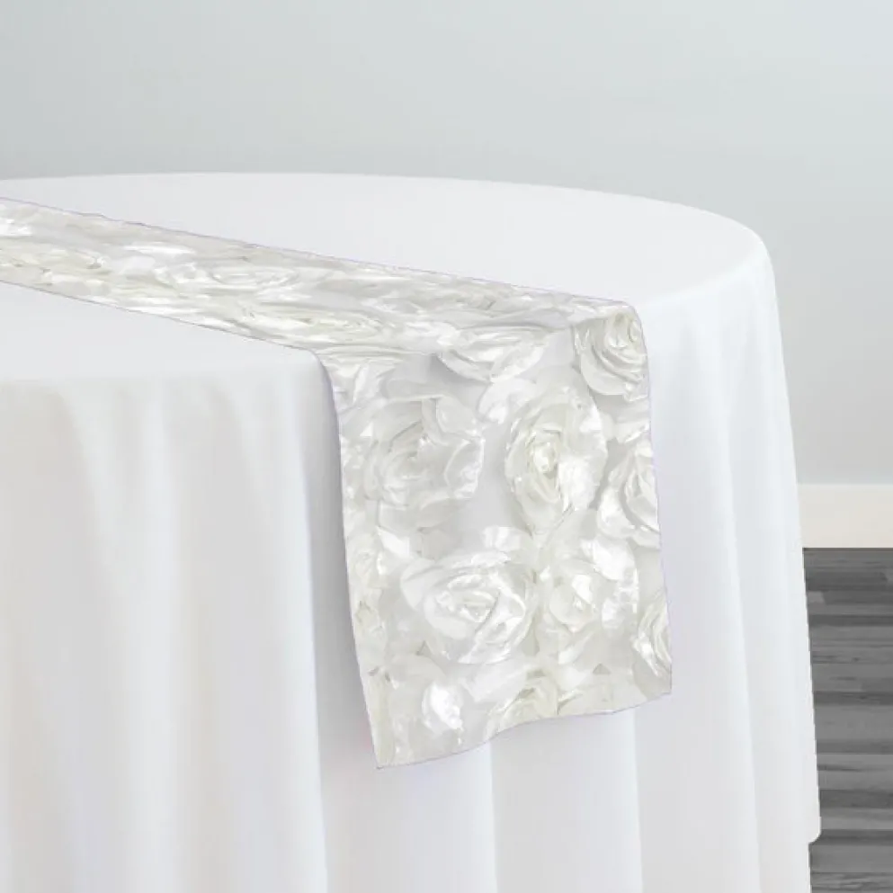 Peony Bouquet Table Runner in Ivory