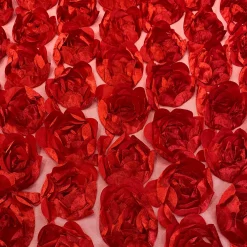 Peony Bouquet (w/ Poly Lining) Table Napkin in Red