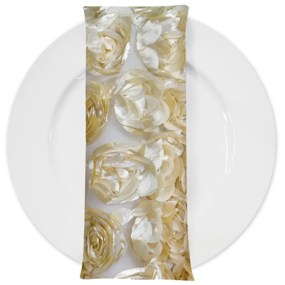 Peony Bouquet (w/ Poly Lining) Table Napkin in Champagne