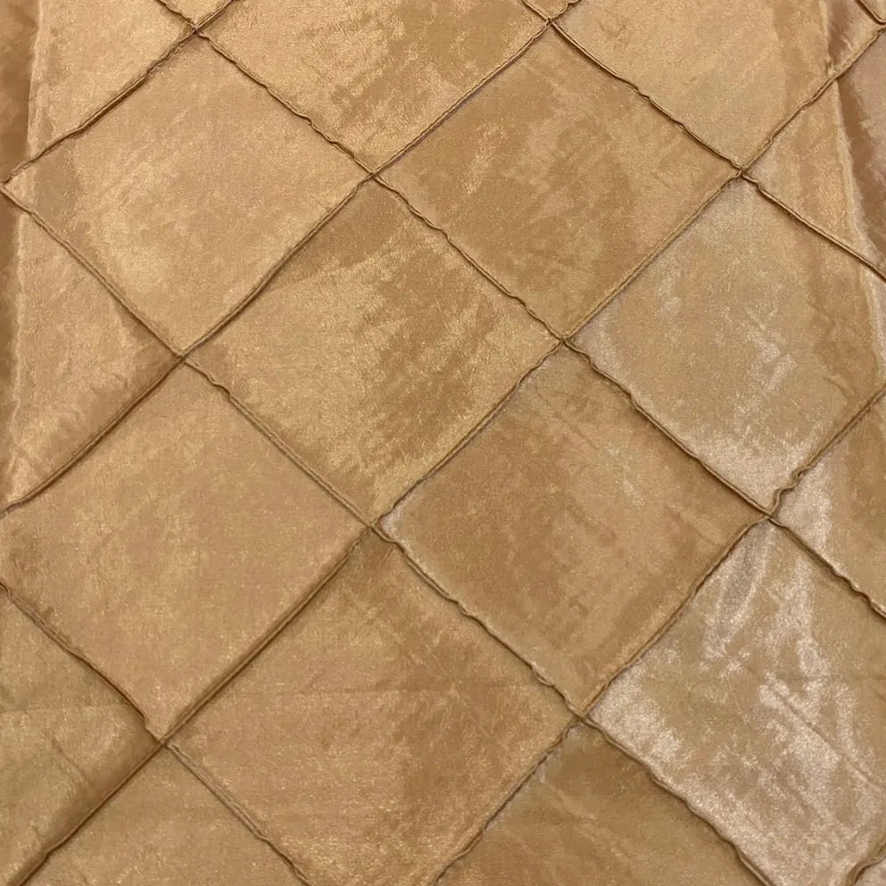 4" Pintuck Taffeta Table Linen in Gold 902