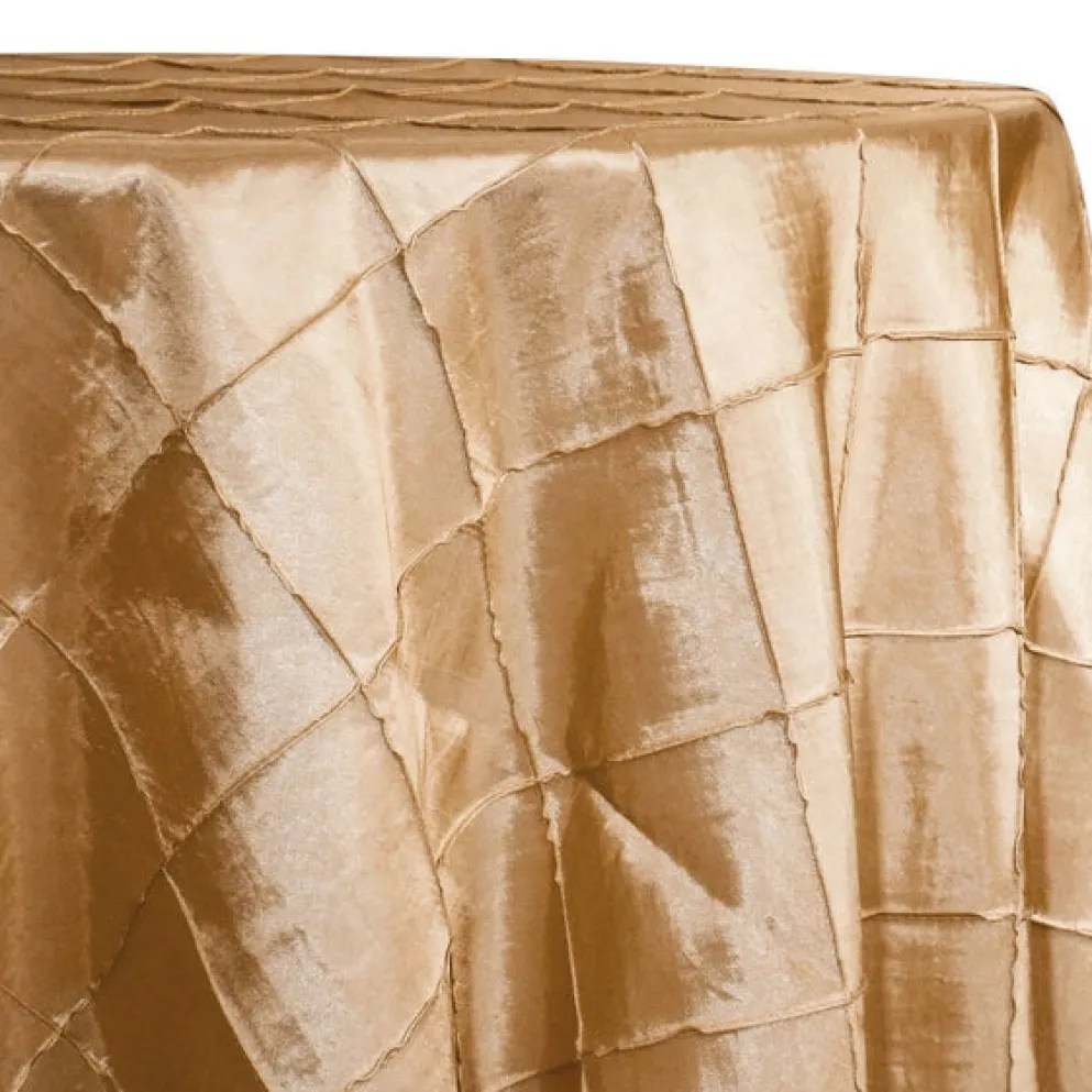 4" Pintuck Taffeta Table Linen in Gold 902