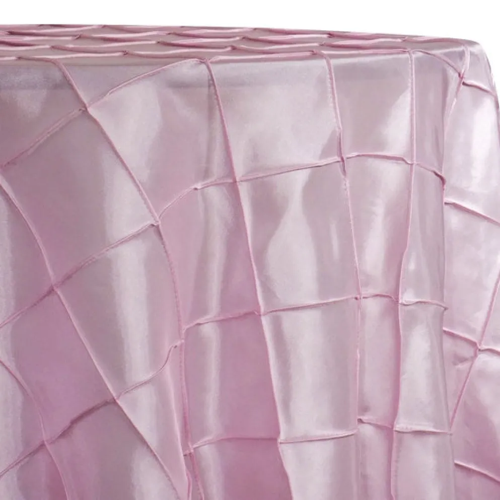 4" Pintuck Taffeta Table Linen in Petal Pink