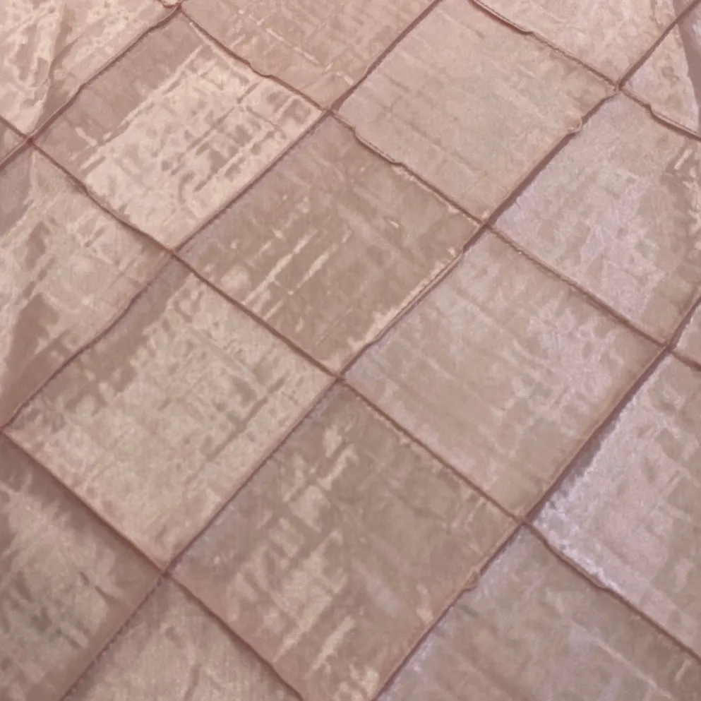 4" Pintuck Taffeta Table Linen in Petal Pink