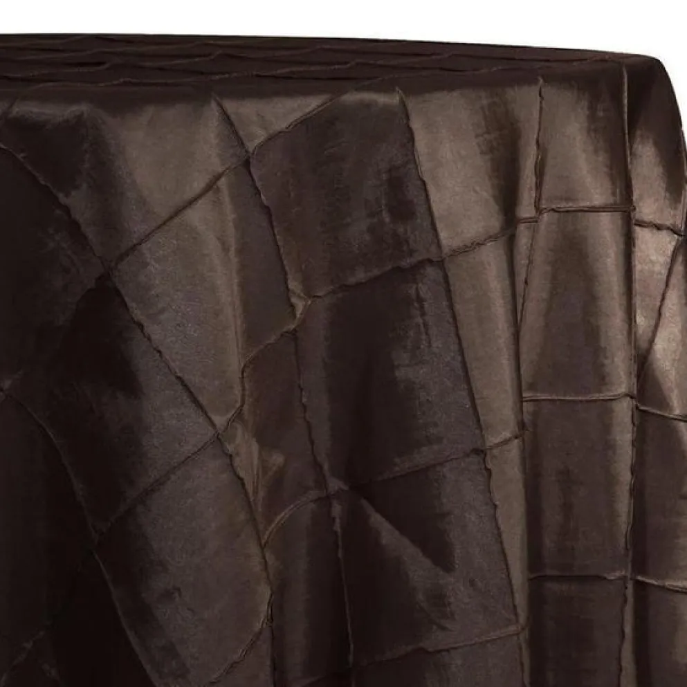 4" Pintuck Taffeta Table Linen in Brown 036