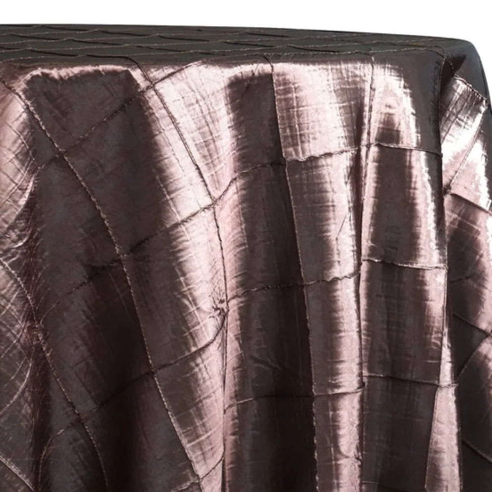 4" Pintuck Taffeta Table Linen in Chocolate