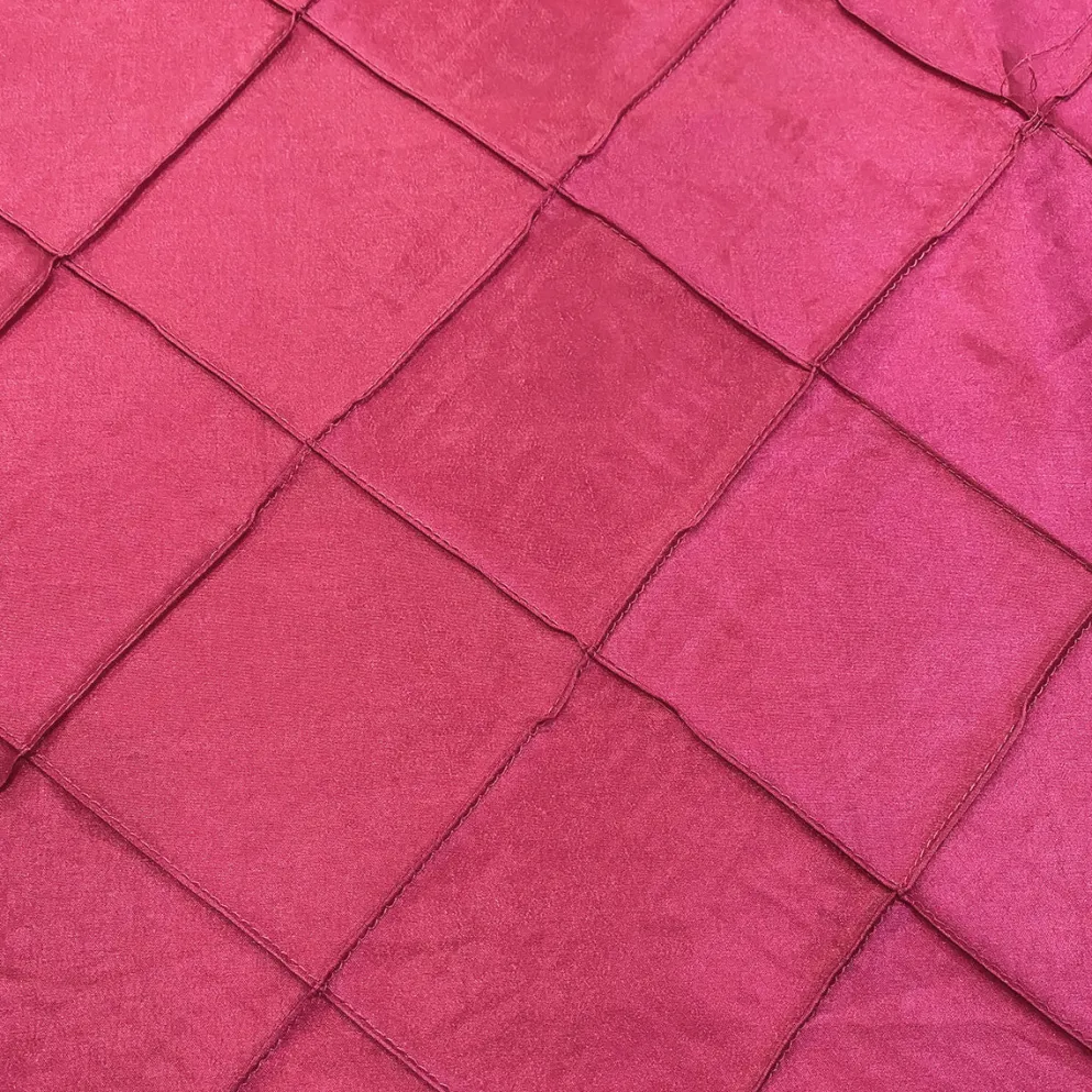 4" Pintuck Taffeta Table Linen in Hot Pink 128