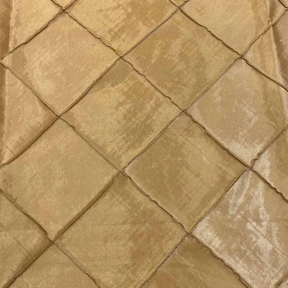 4" Pintuck Taffeta Table Linen in Buttercup 114