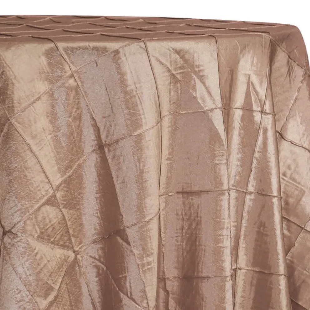 4" Pintuck Taffeta Table Linen in Khaki Blue 022