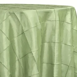 4" Pintuck Taffeta Table Linen in Sage 103