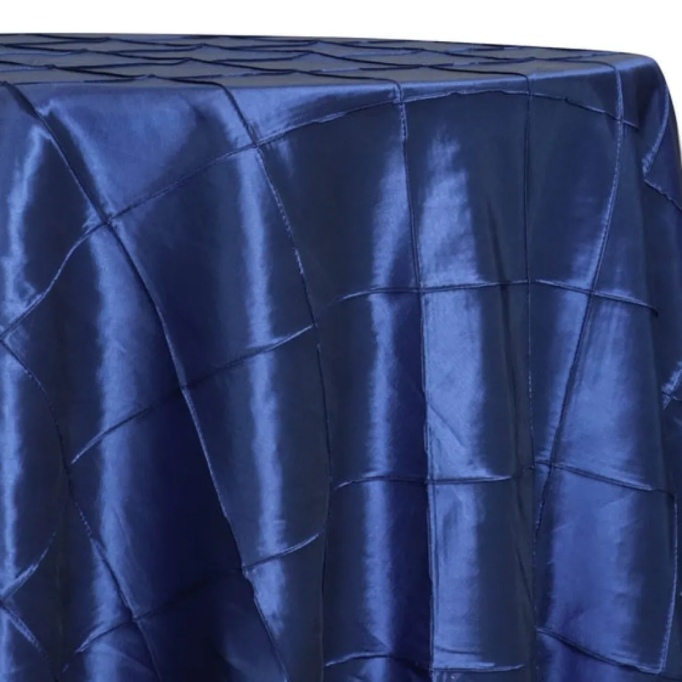 4" Pintuck Taffeta Table Linen in Navy