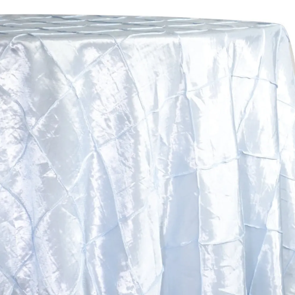 4" Pintuck Taffeta Table Linen in White
