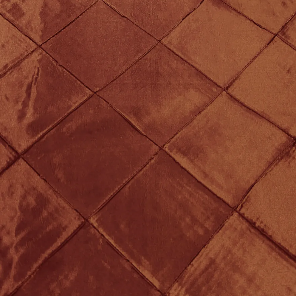 4" Pintuck Taffeta Table Linen in Rust 032