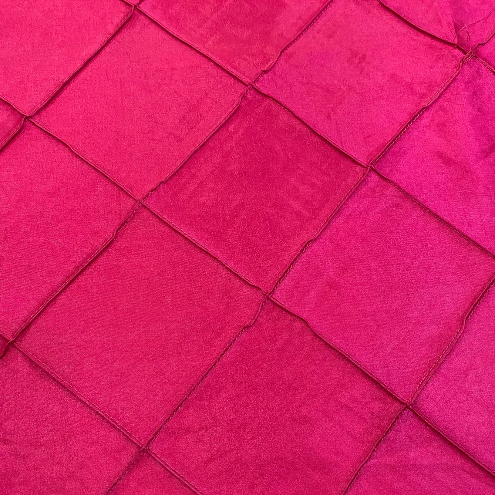 4" Pintuck Taffeta Table Linen in Fuchsia 064