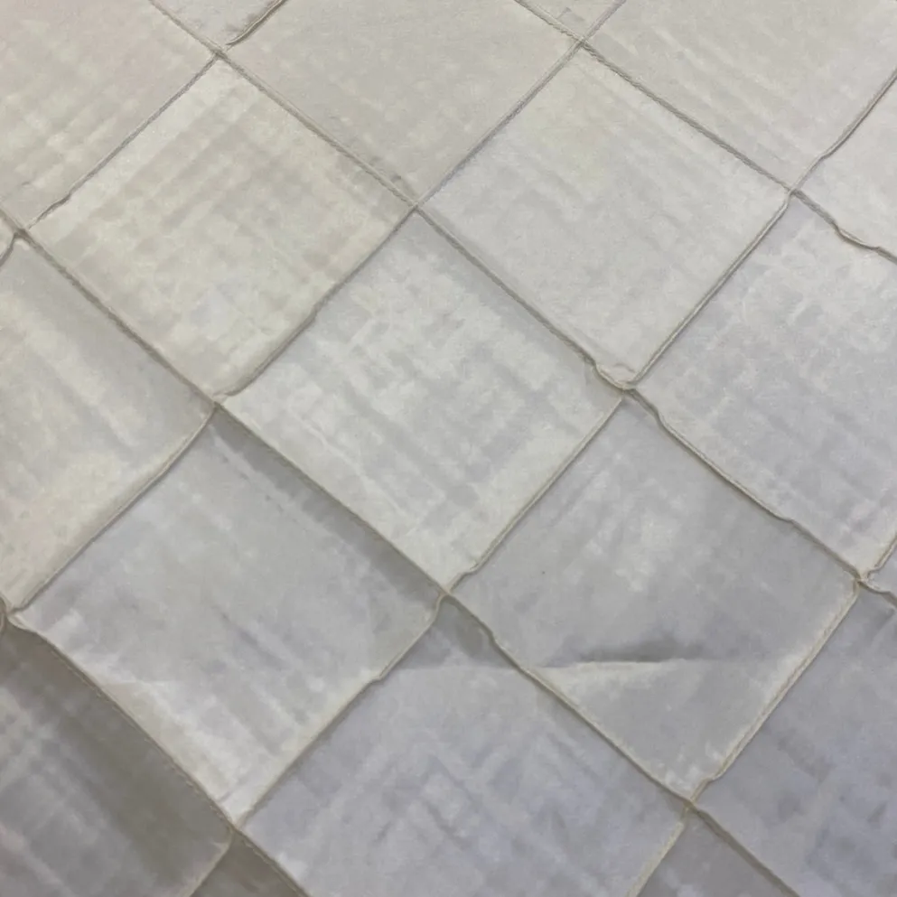 4" Pintuck Taffeta Table Linen in Ivory