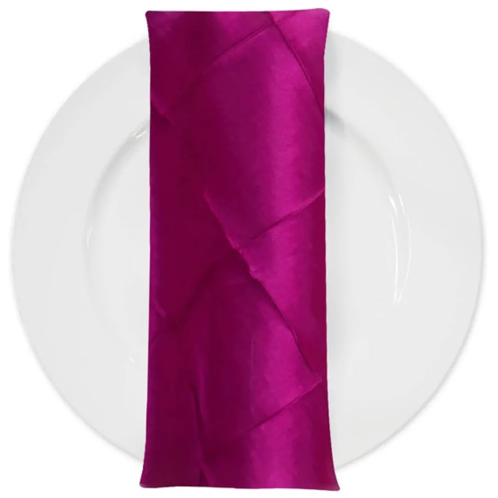 4" Pintuck Taffeta Table Napkin in Fuchsia 064