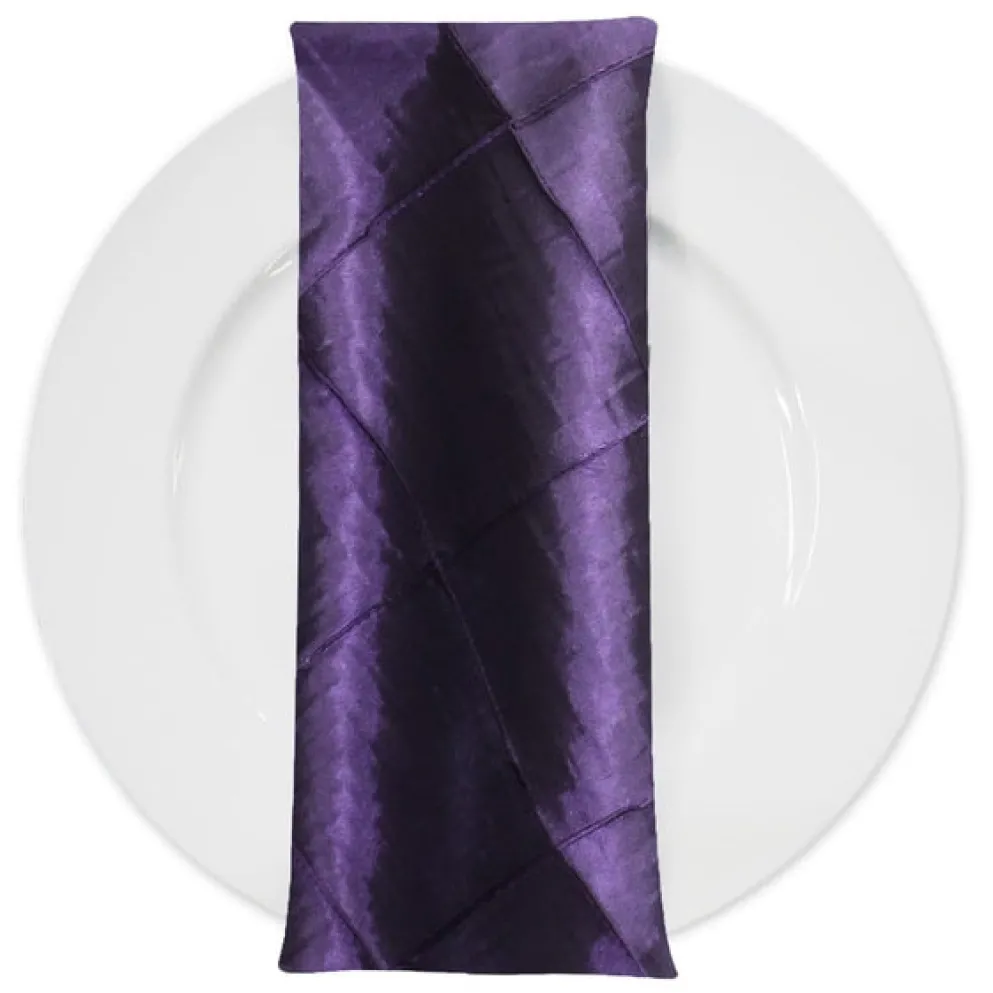 4" Pintuck Taffeta Table Napkin in Raisin 356