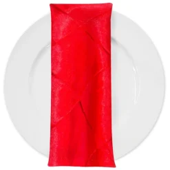 4" Pintuck Taffeta Table Napkin in Red 099