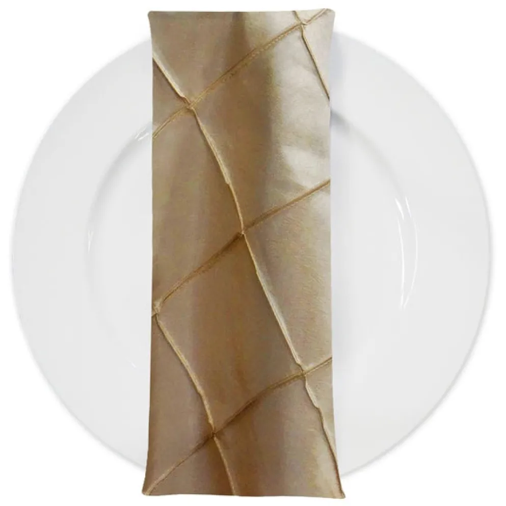 4" Pintuck Taffeta Table Napkin in Champagne 060