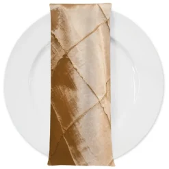 4" Pintuck Taffeta Table Napkin in Gold