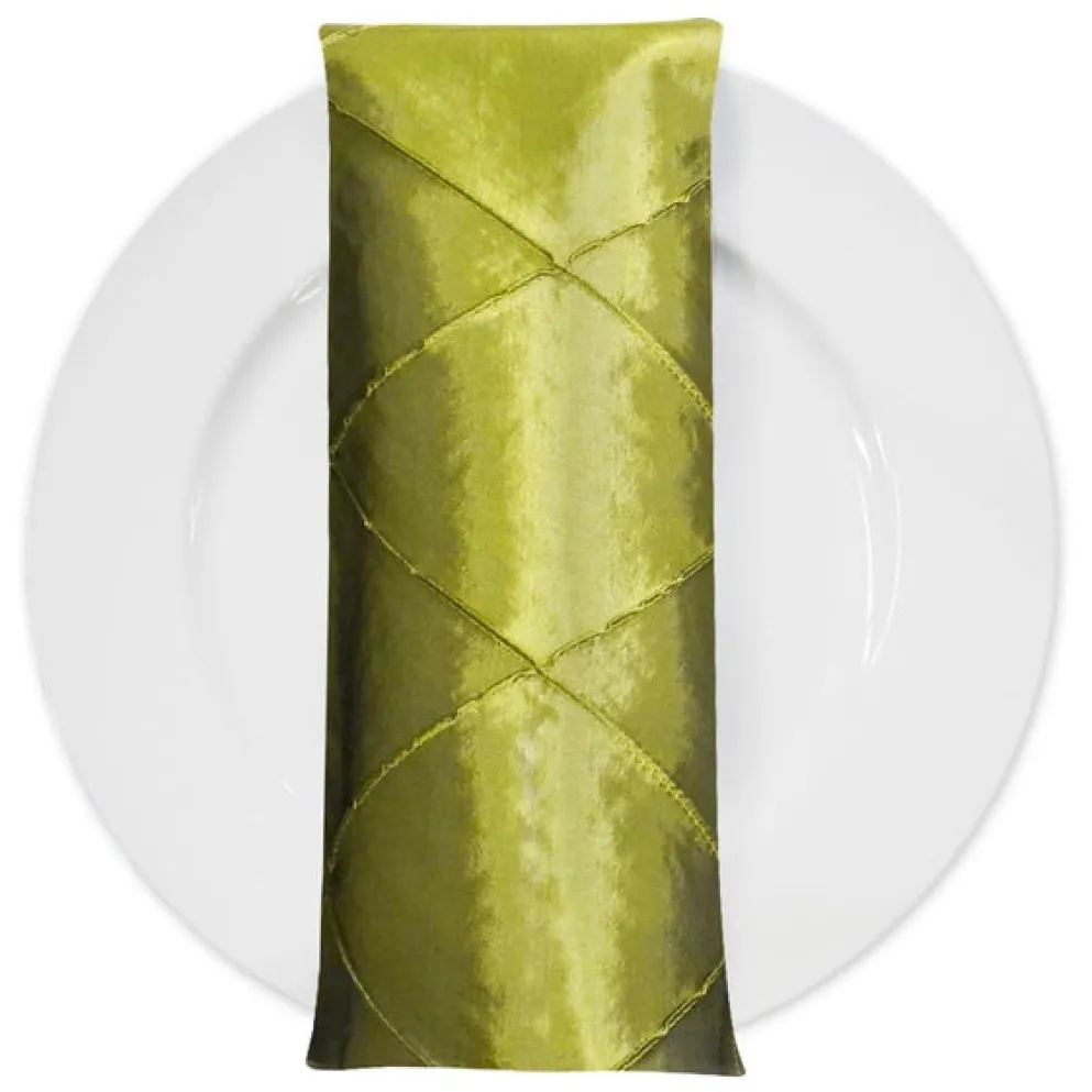 4" Pintuck Taffeta Table Napkin in Lime 102
