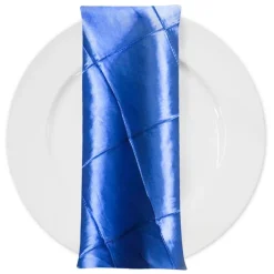 4" Pintuck Taffeta Table Napkin in Royal 100