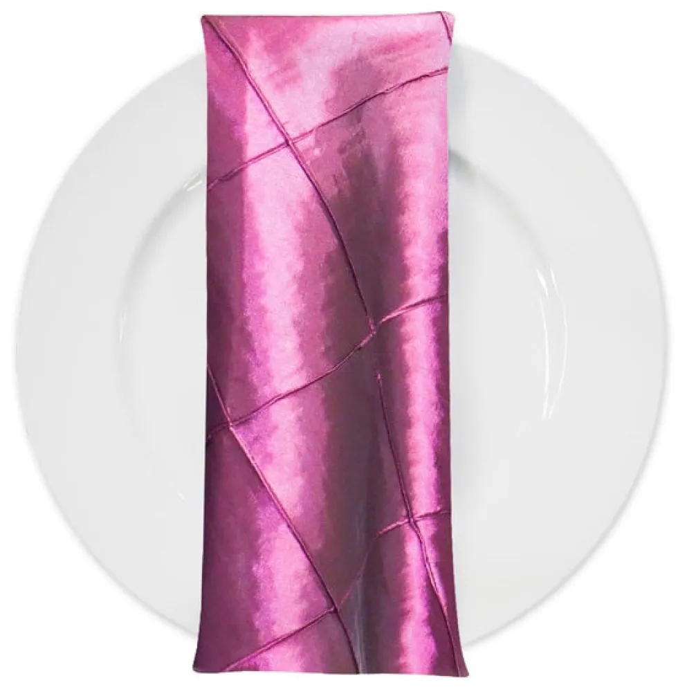 4" Pintuck Taffeta Table Napkin in Sangria 046