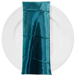 4" Pintuck Taffeta Table Napkin in Teal 033